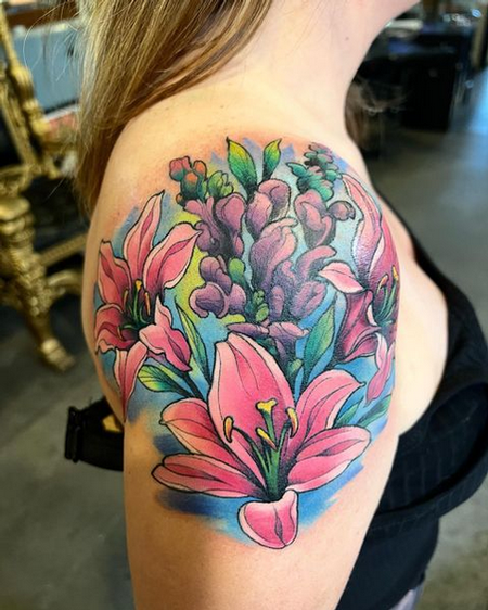 tattoos/ - Floral Shoulder Cap - 144790
